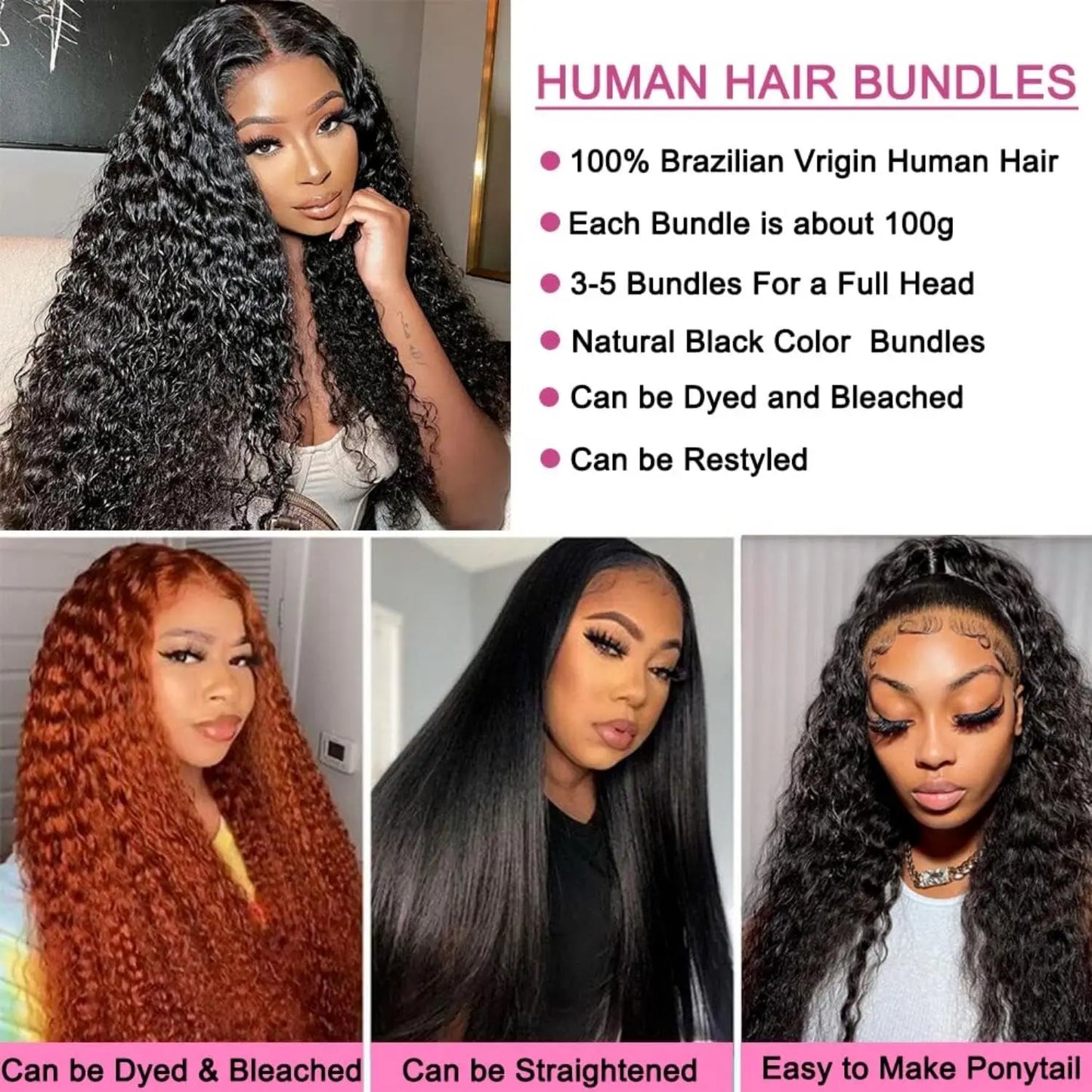 Peruvian 10A Water Wave Hair Bundles